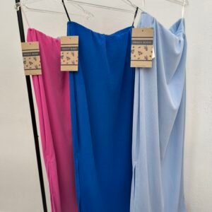 Midi Φουστα ριπ με σκισιμο ΜΠΛΕ ΡΟΥΑ