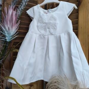 Λευκο φορεμα παιδικο με φιογκο