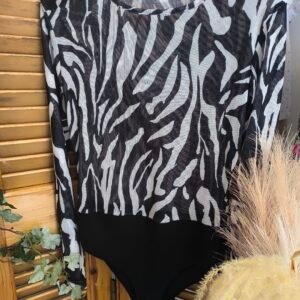 Κορμακι με διαφανεια zebra print